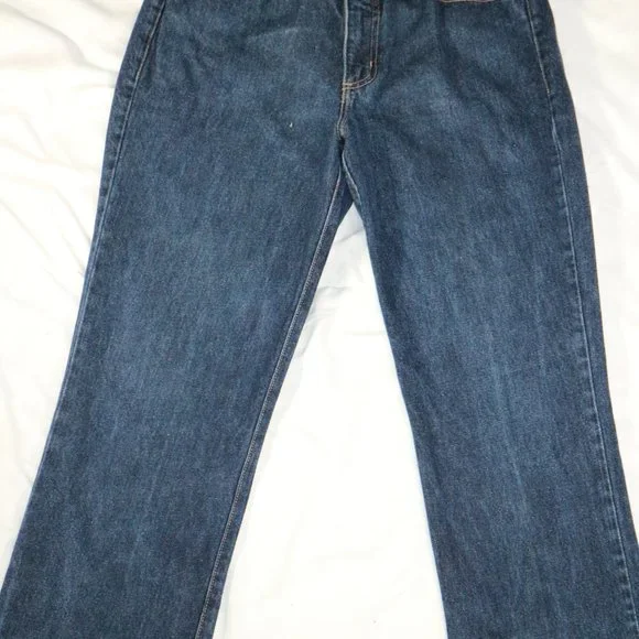 GUESS JEANS Bootleg Cut Dark Wash Blue Denim Jeans Sz 32 Men - Picture 5 of 13